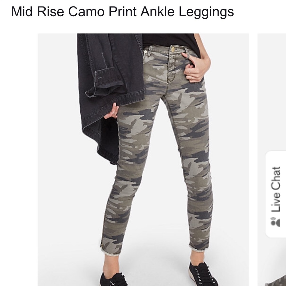 Express Midrise Camo Print Ankle leggings